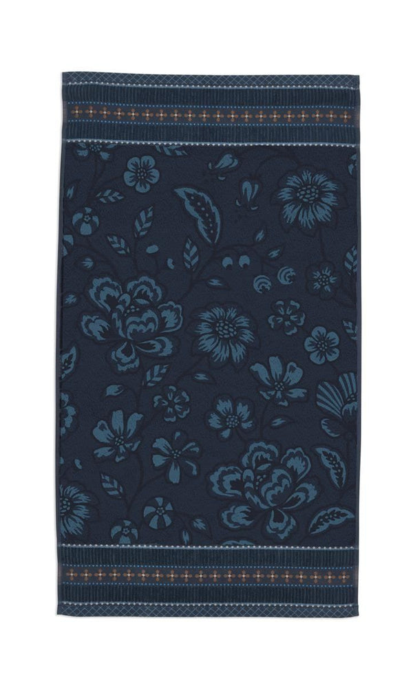 Pip Studio Douchehanddoek Jasmin Jacquard Dark Blue