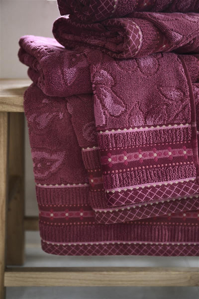 Pip Studio Badhanddoek Jasmin Jacquard Dark Pink