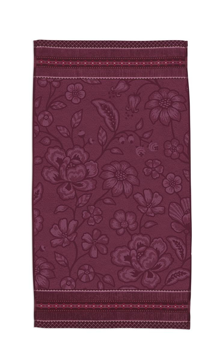 Pip Studio Douchehanddoek Jasmin Jacquard Dark Pink