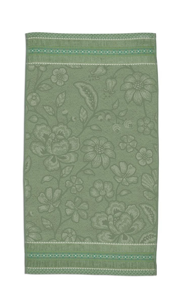 Pip Studio Douchehanddoek Jasmin Jacquard Green