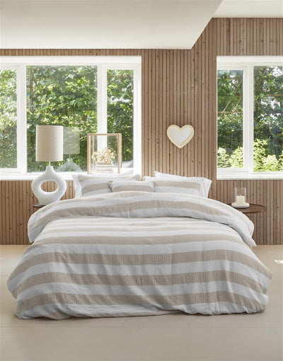 Riviera Maison Dekbedovertrek Striped Sand