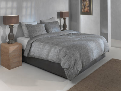 Zohome Dekbedovertrek Flanella di Lino Dark-Grey