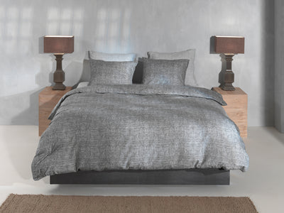Zohome Dekbedovertrek Flanella di Lino Dark-Grey
