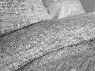 Zohome Dekbedovertrek Flanella di Lino Dark-Grey