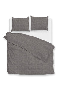 Zohome Dekbedovertrek Flanella di Lino Dark-Grey