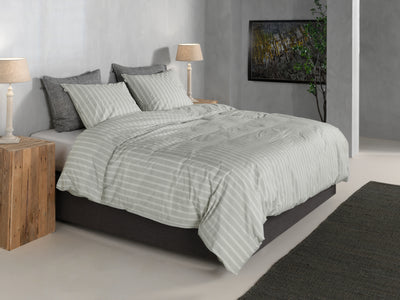 Zohome Dekbedovertrek Righe di Percalle Northern-Grey