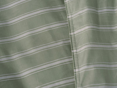 Zohome Dekbedovertrek Righe di Percalle Smokey-Green