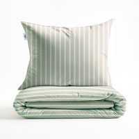 Zohome Dekbedovertrek Righe di Percalle Smokey-Green