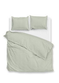 Zohome Dekbedovertrek Righe di Percalle Smokey-Green
