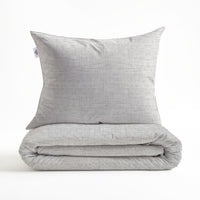 Zohome Dekbedovertrek Striscia di Lino Dove-Grey