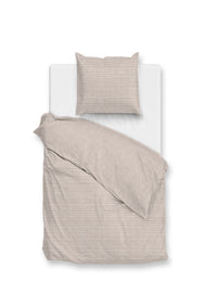 Zohome Dekbedovertrek Striscia di Lino Sandy-Beige