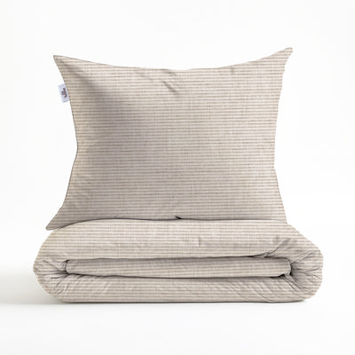 Zohome Dekbedovertrek Striscia di Lino Sandy-Beige