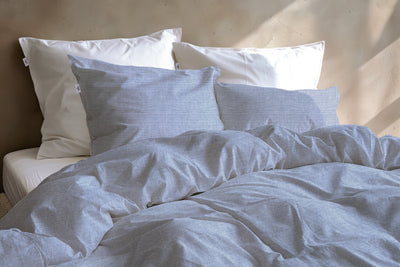 Zohome Dekbedovertrek Striscia di Lino Denim