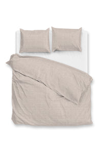 Zohome Dekbedovertrek Striscia di Lino Sandy-Beige