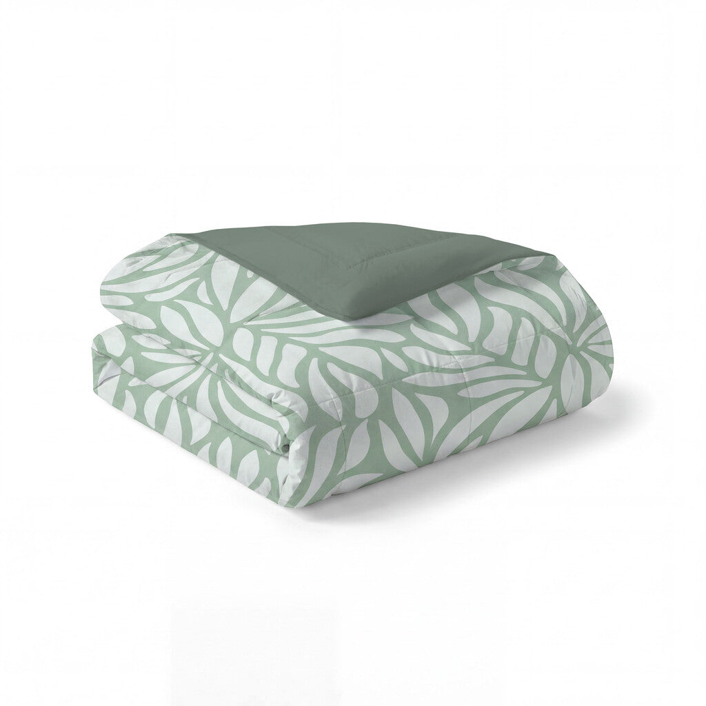Byrklund Dekbed Clean Leaves Green