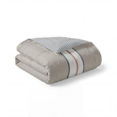 Byrklund Dekbed Lined Up Zand / Antraciet