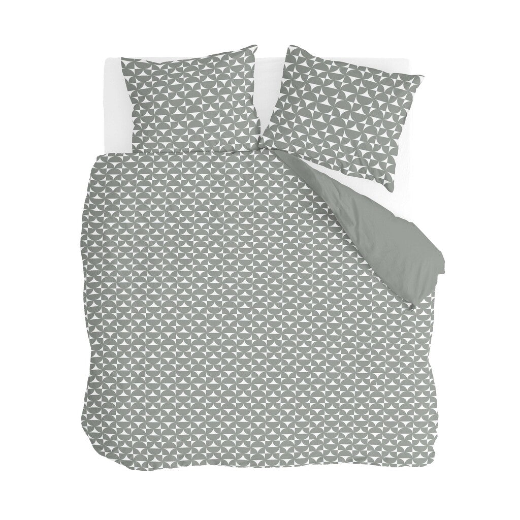 Byrklund Dekbedovertrek Arc Fusion Groen / Wit