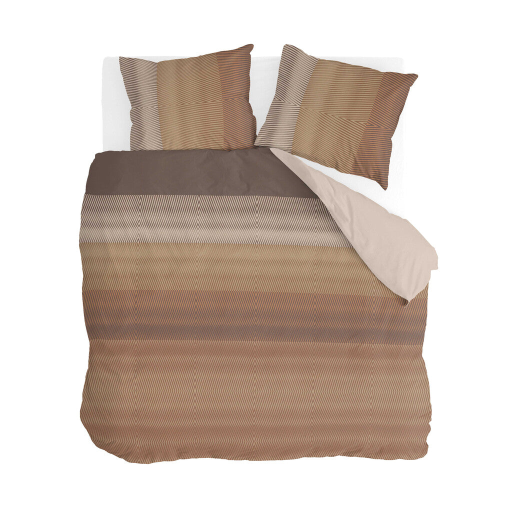 Byrklund Dekbedovertrek Crossing Stripes Brown