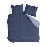 Byrklund Dekbedovertrek Lined Grid Dark Blue