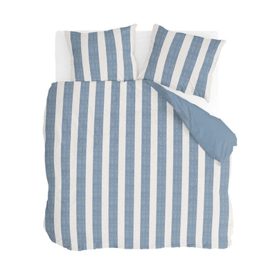 Byrklund Dekbedovertrek Ocean Stripes Wit / Blauw