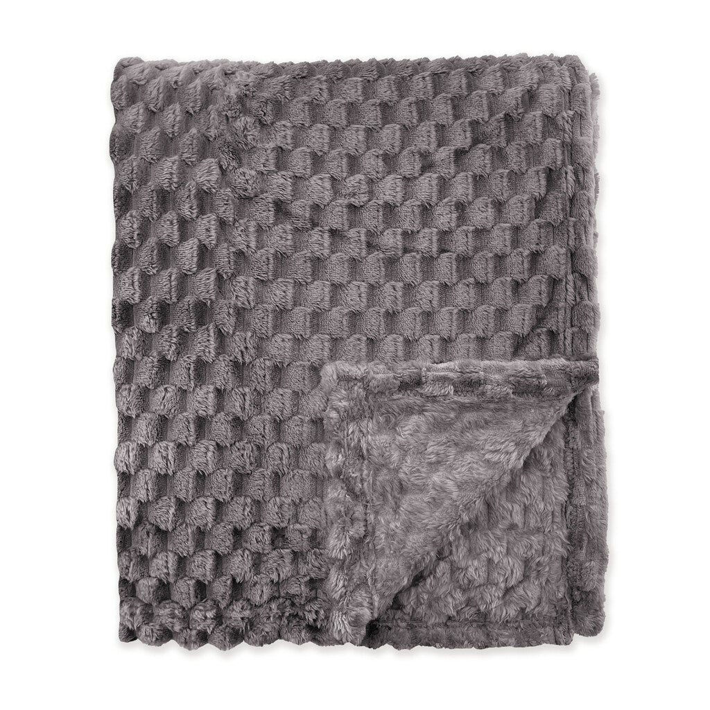Byrklund Plaid Fluffy Dots Anthracite 130x160 cm