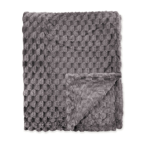 Byrklund Plaid Fluffy Dots Anthracite 130x160 cm
