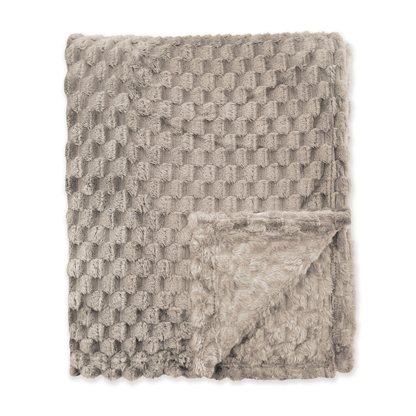 Byrklund Plaid Fluffy Dots Taupe 130x160 cm