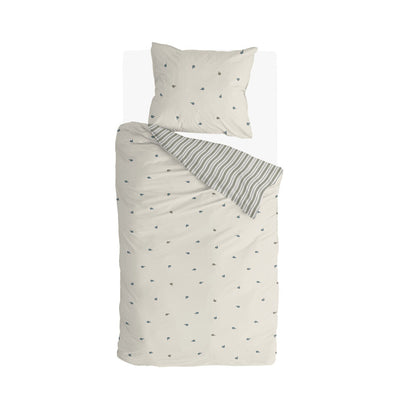 Walra Dekbedovertrek Remade Blossom Lines Off White / Groen