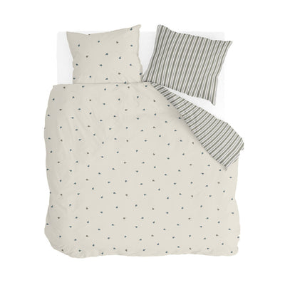 Walra Dekbedovertrek Remade Blossom Lines Off White / Groen