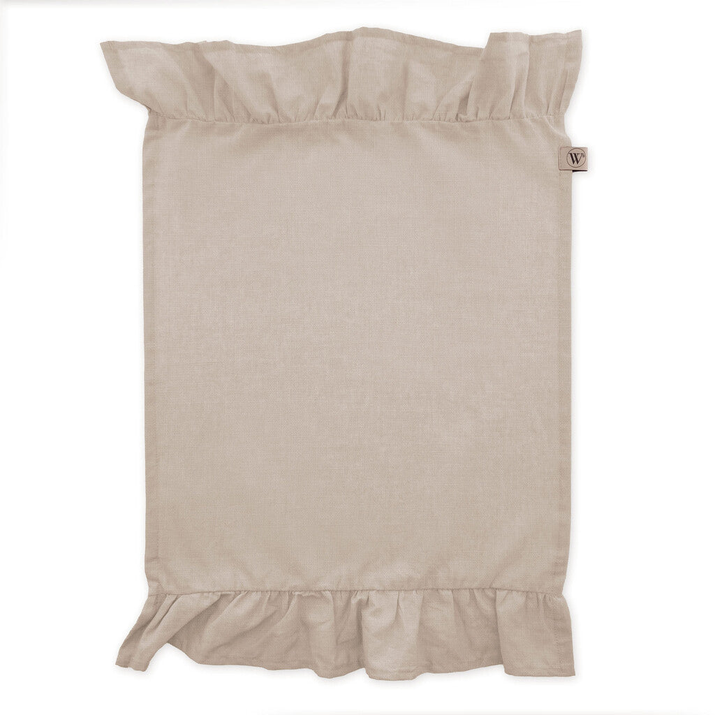 Walra Servet Set Lovely Linen Ruffles Naturel Set van 4