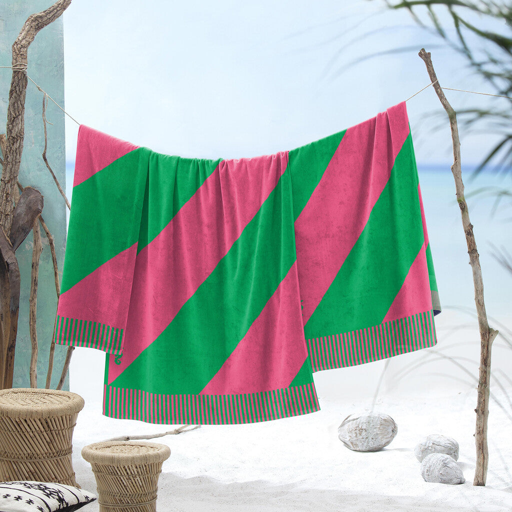 Seahorse Strandlaken Colorblock Stripe Pink