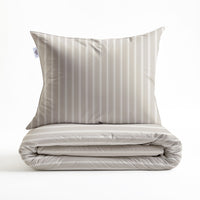 Zohome Dekbedovertrek Righe di Percalle Light-Taupe