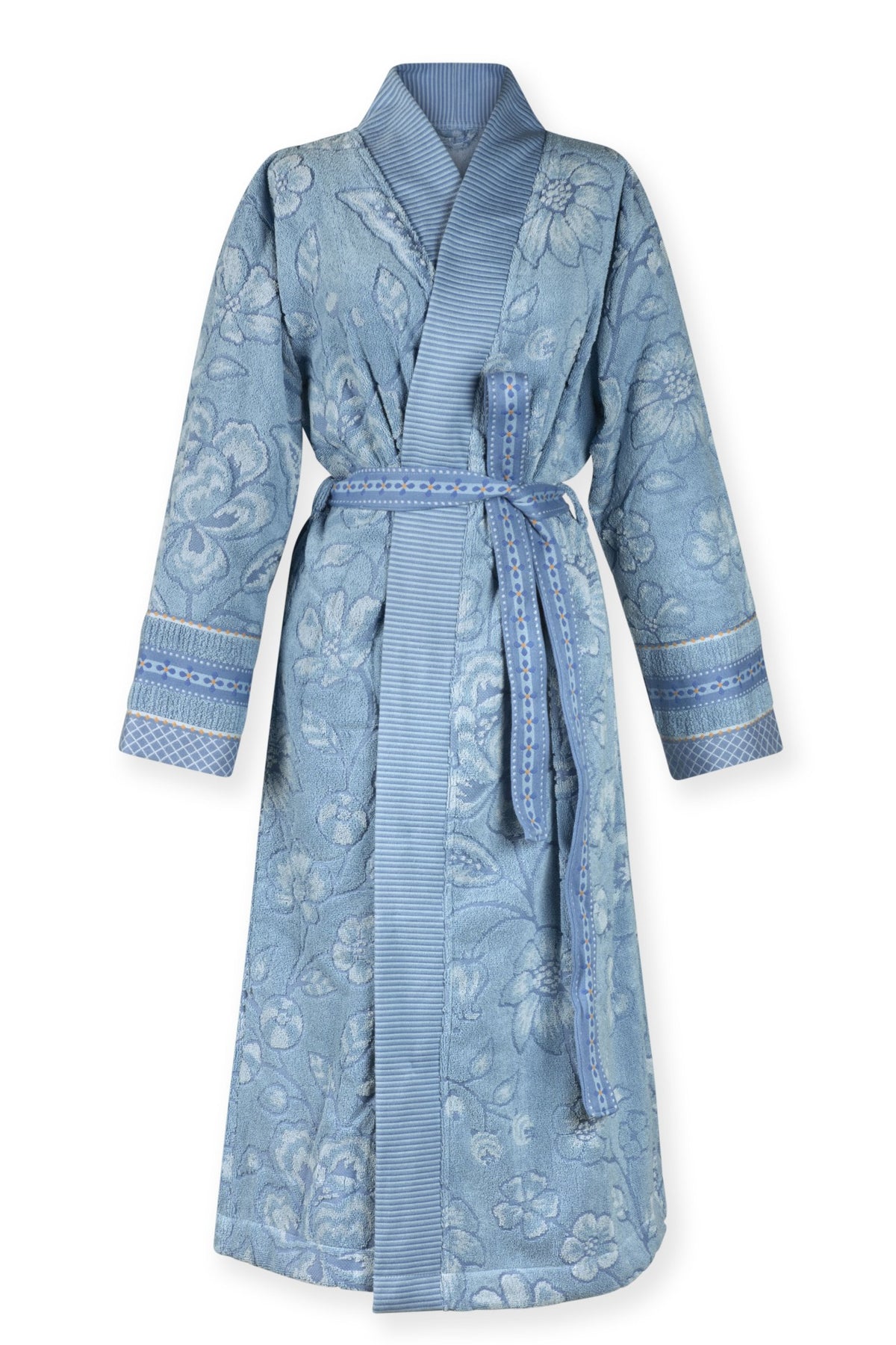 Pip Studio Badjas Jasmin Jacquard Bathrobe Licht blauw
