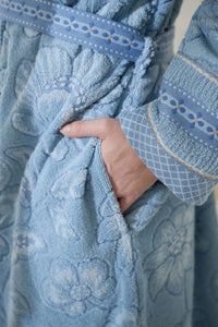 Pip Studio Badjas Jasmin Jacquard Bathrobe Licht blauw