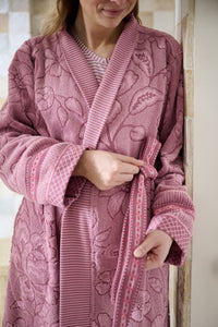 Pip Studio Badjas Jasmin Jacquard Bathrobe Licht roze