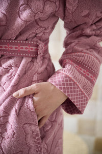 Pip Studio Badjas Jasmin Jacquard Bathrobe Licht roze