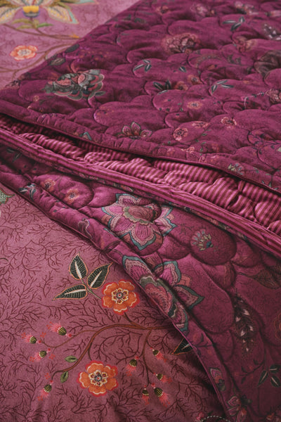 Pip Studio Quilt Mumbai Morning Velvet Donker roze