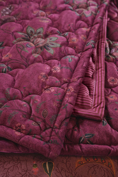 Pip Studio Quilt Mumbai Morning Velvet Donker roze