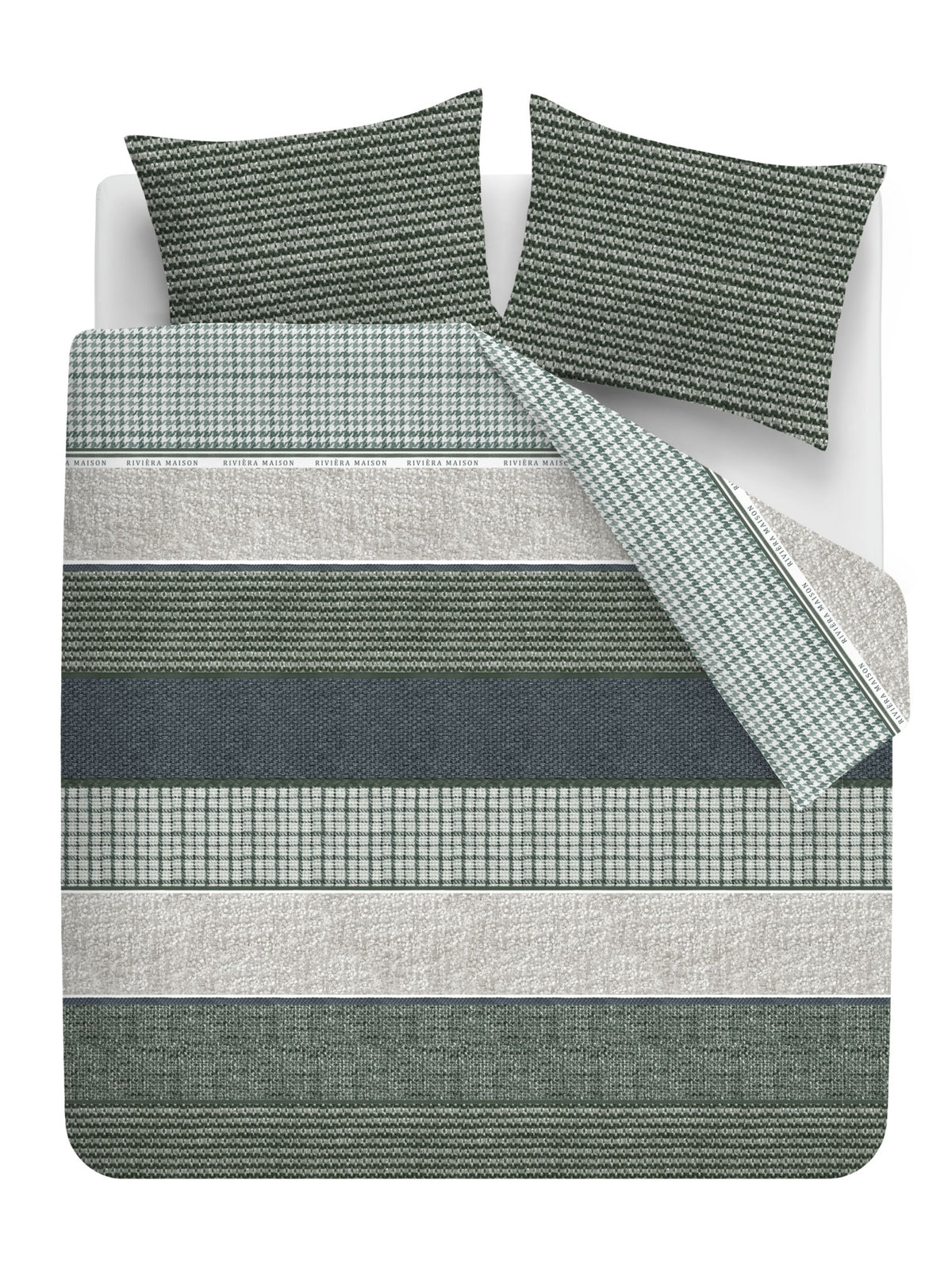 Riviera Maison Dekbedovertrek Tailor Blauw Groen