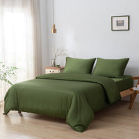 Boomba Bamboo Dekbedovertrek Premium Instopstrook Deep Moss