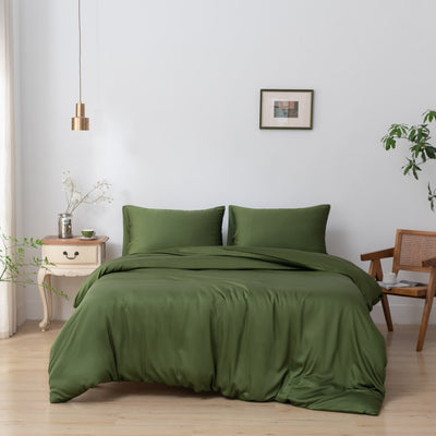 Boomba Bamboo Dekbedovertrek Premium Instopstrook Deep Moss