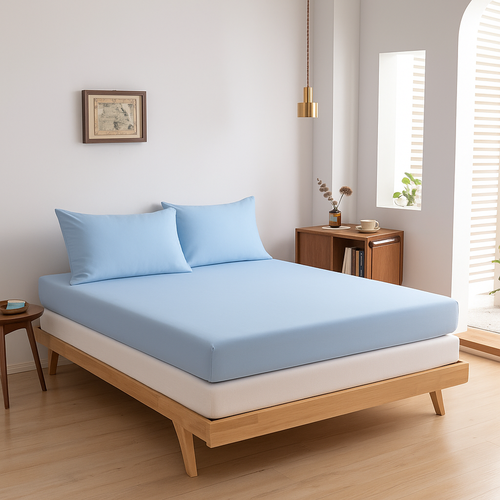 Boomba Bamboo Topper hoeslaken Premium Sky Blue