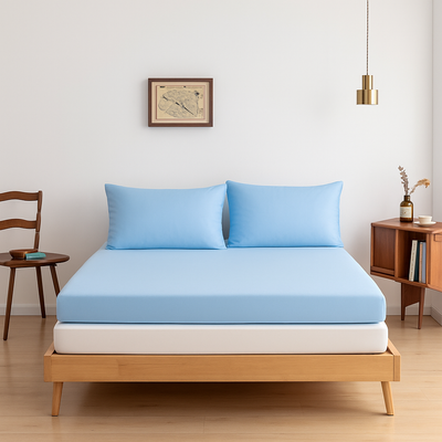 Boomba Bamboo Topper hoeslaken Premium Sky Blue
