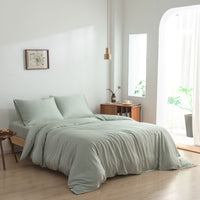 Boomba Bamboo Dekbedovertrek Premium Instopstrook Sage Green