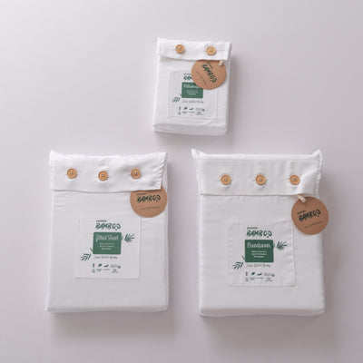 Boomba Bamboo Dekbedovertrek Premium Instopstrook Coco White