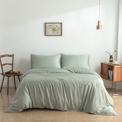 Boomba Bamboo Dekbedovertrek Premium Instopstrook Sage Green
