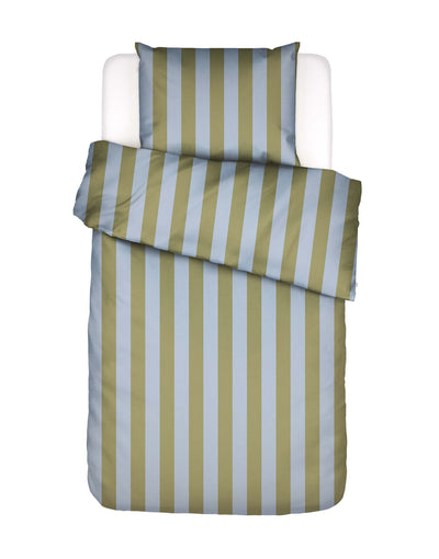 Essenza Dekbedovertrek Minte Stripe Cedar green - Ice blue