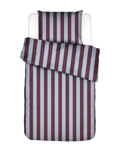 Essenza Dekbedovertrek Minte Stripe Mauve wine - Ice blue