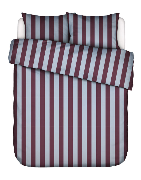 Essenza Dekbedovertrek Minte Stripe Mauve wine - Ice blue
