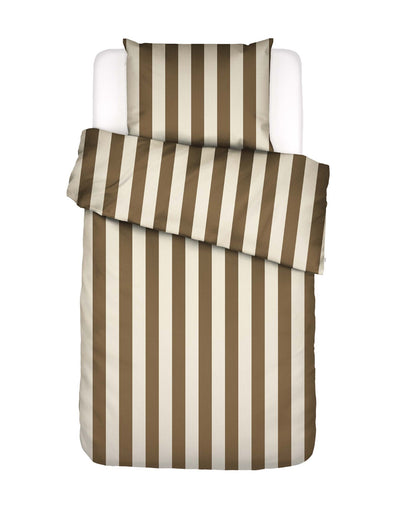 Essenza Dekbedovertrek Minte Stripe Slate brown - Vanilla